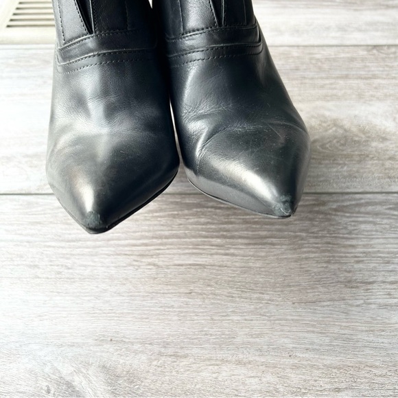 Zara Chunky Heel Pointed Toe Ankle Straps Leather Cowboy Booties Made in Spain - Picture 15 of 15